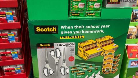 3M Scotch 'When Their School Year Gives You Homework' Pallet Display