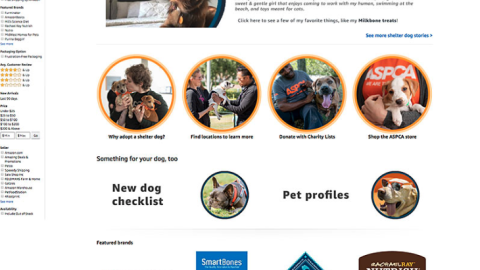 Amazon ASPCA 'Adopt a Shelter Dog Month' Page