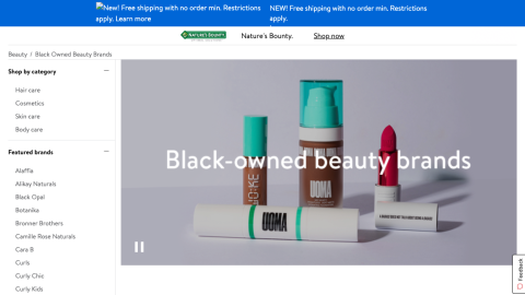 Walmart 'Black-Owned Beauty' Showcase