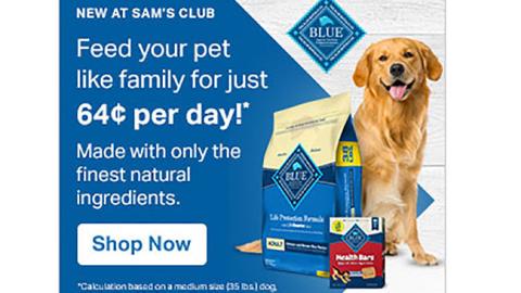 Sam's Club Blue Buffalo 'New at Sam's' Display Ads